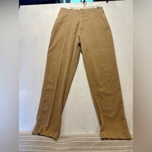 Vintage Eddie Bauer Tan Corduroy Pants Men’s 36x31 Pleated Front USA Made 90s